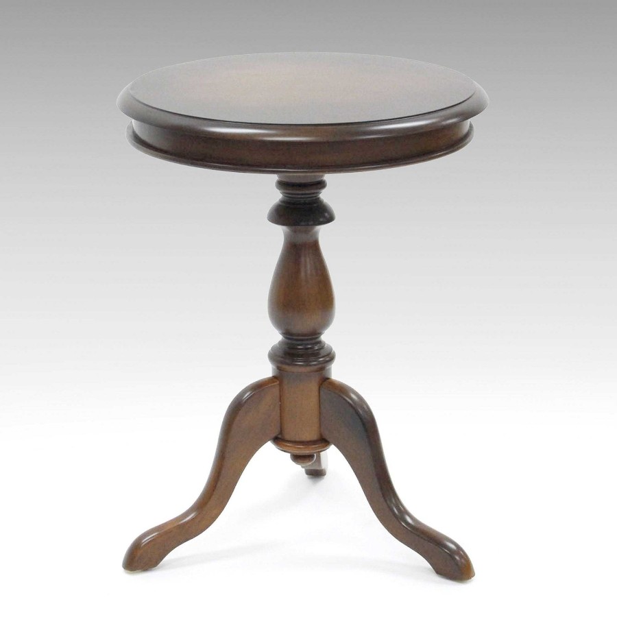 Furniture Touch of Class | Bishop Pedestal Style Round Accent Table