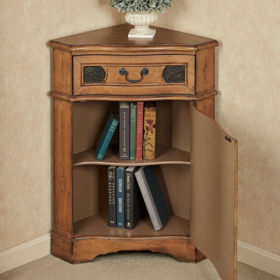 Furniture Touch of Class | Cadiz Wooden Corner Accent Cabinet