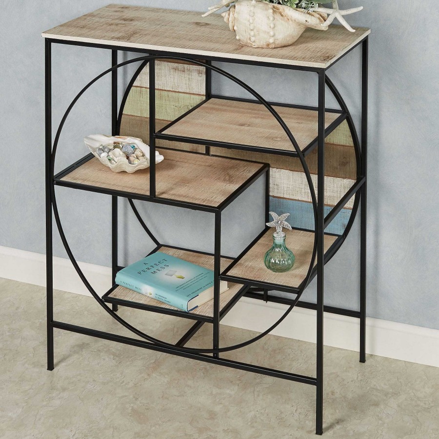 Furniture Touch of Class | Delray Coastal Console Table With Display Shelves