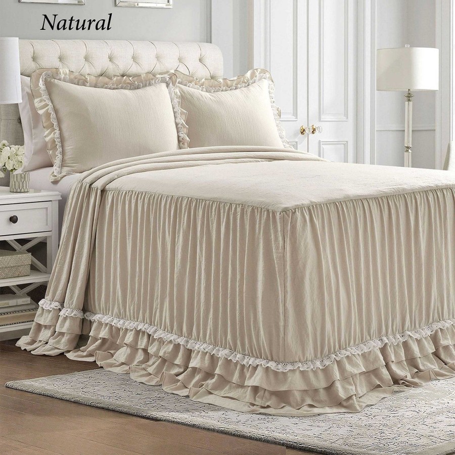 Bedding Touch of Class | Avery Ruffled Grande Bedspread And Shams Set