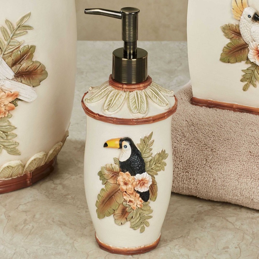 Bath Touch of Class | Garden Tropics Cockatoo And Toucan Bird Bath Accessories