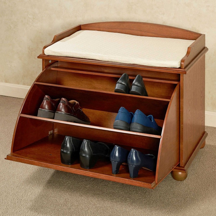 Furniture Touch of Class | Ayden Wooden Shoe Storage Bench