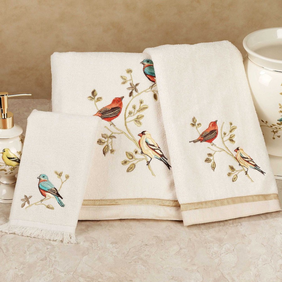 Bath Touch of Class | Gilded Bird Embroidered Bath Towel Set