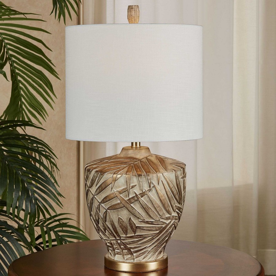 Home Accents Touch of Class | Nohea Brushed Gold Tropical Table Lamp