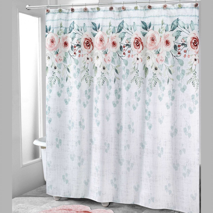 Bath Touch of Class | Spring Garden Peony Floral Shower Curtain