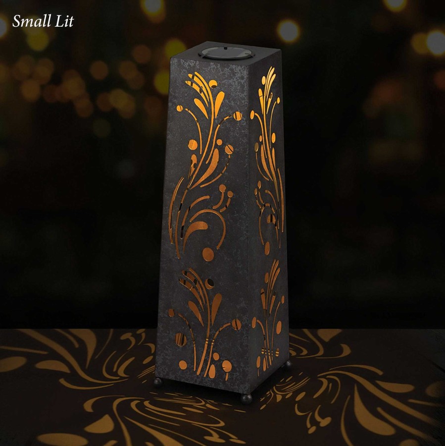 Home Accents Touch of Class | Flower Tapered Metal Outdoor Solar Led Lantern