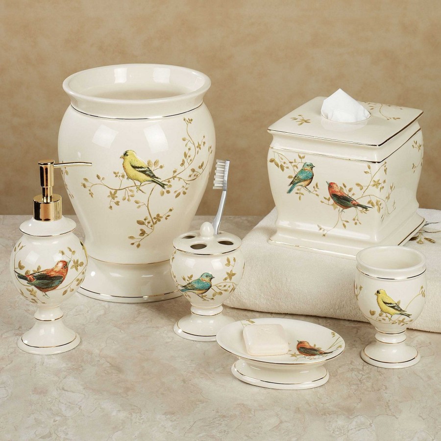 Bath Touch of Class | Gilded Bird Ceramic Bath Accessories