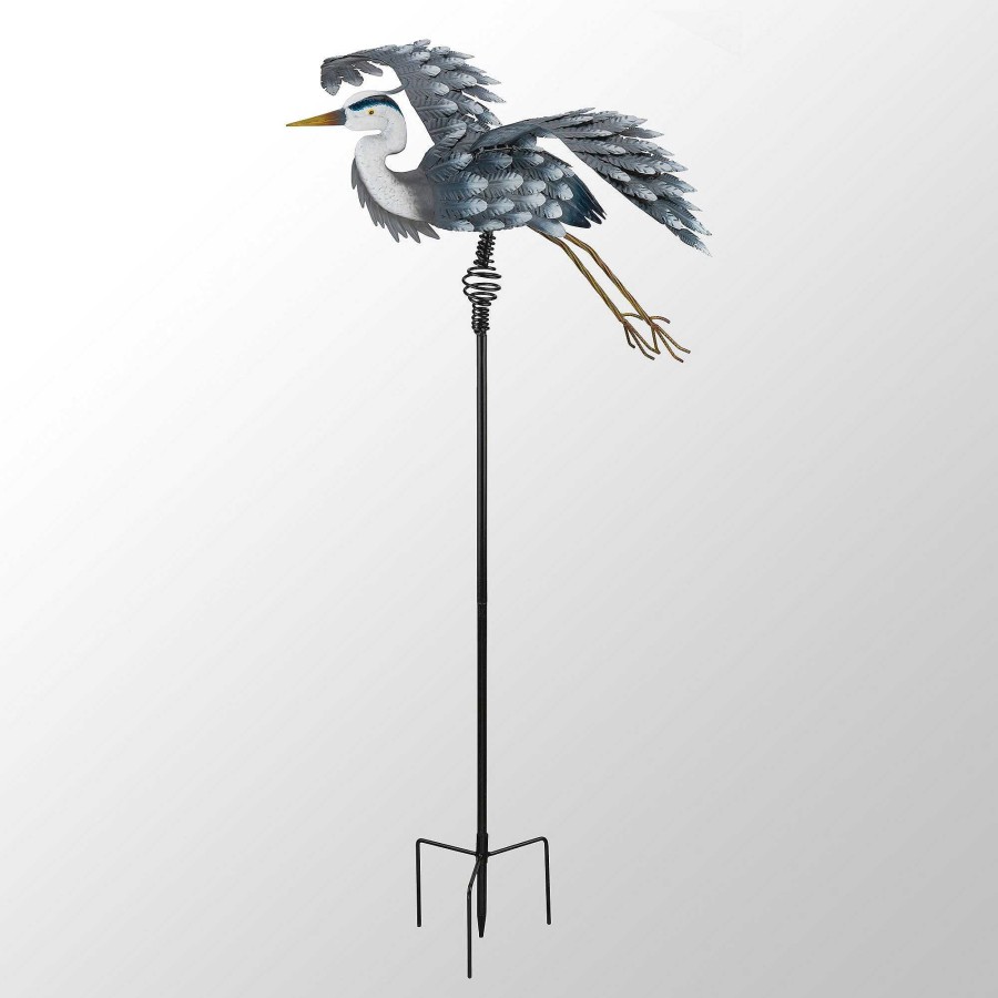 Home Accents Touch of Class | Heron Coiled Spring Bouncie Outdoor Yard Sculpture Stake