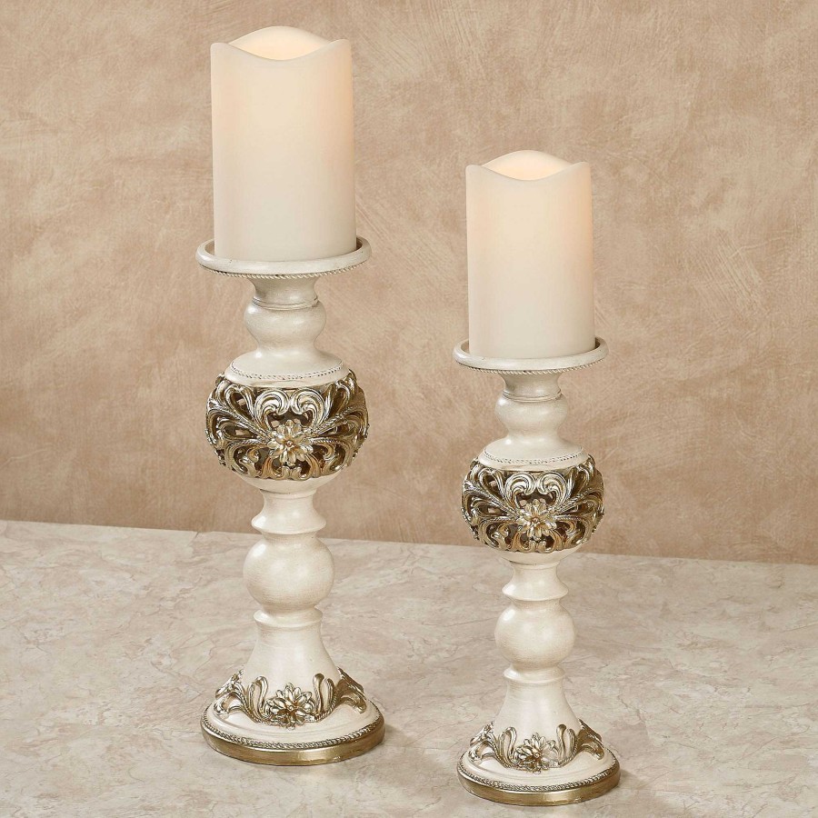 Home Accents Touch of Class | Abimbola Ivory And Gold Candleholder Set