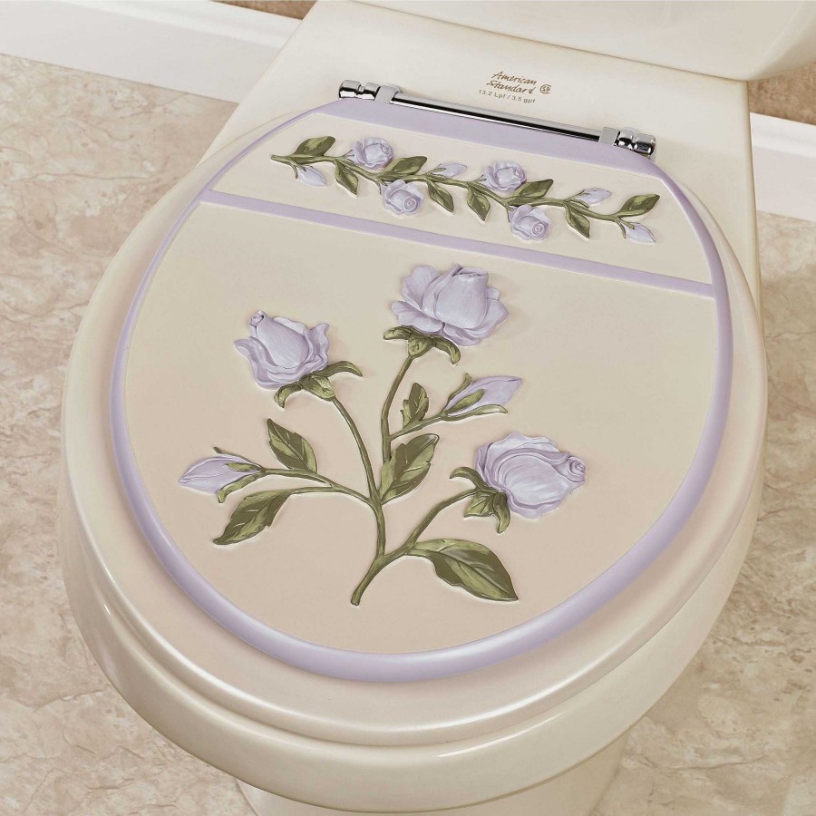 Bath Touch of Class | Enchanted Rose Lavender Floral Standard Toilet Seat