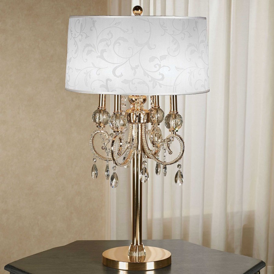 Home Accents Touch of Class | Aurelia Jeweled Gold Metal Candelabra Style Table Lamp