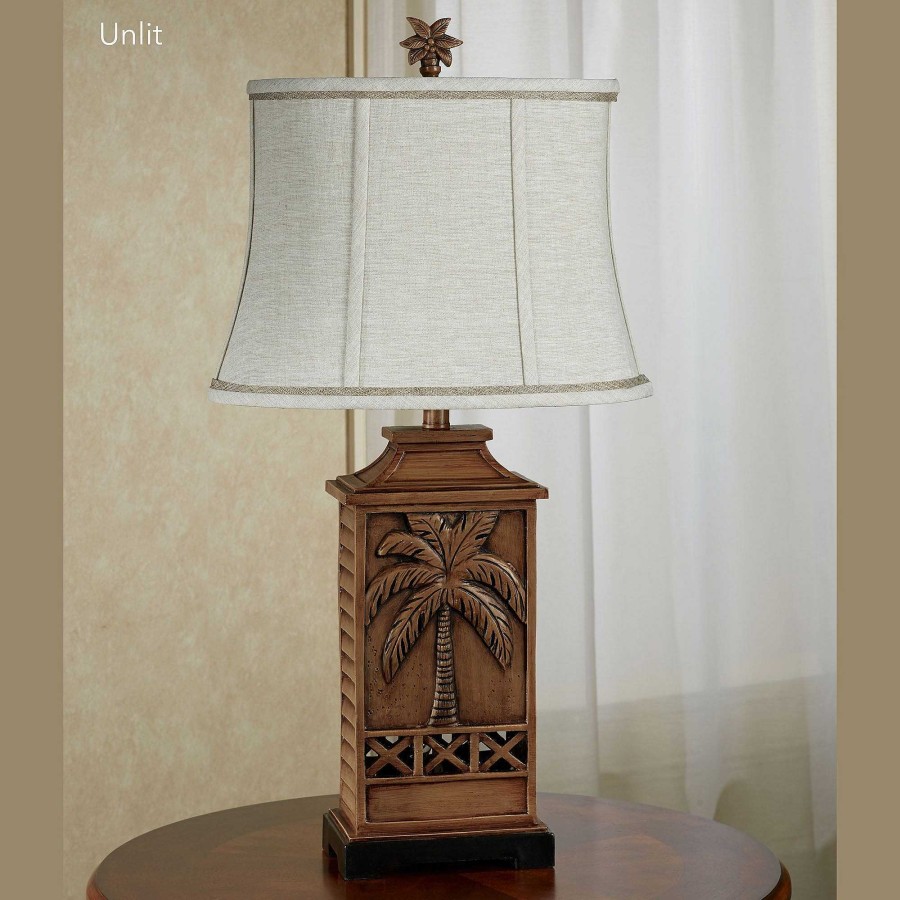 Home Accents Touch of Class | Island Palm Tree Tropical Table Lamp With Nightlight Base