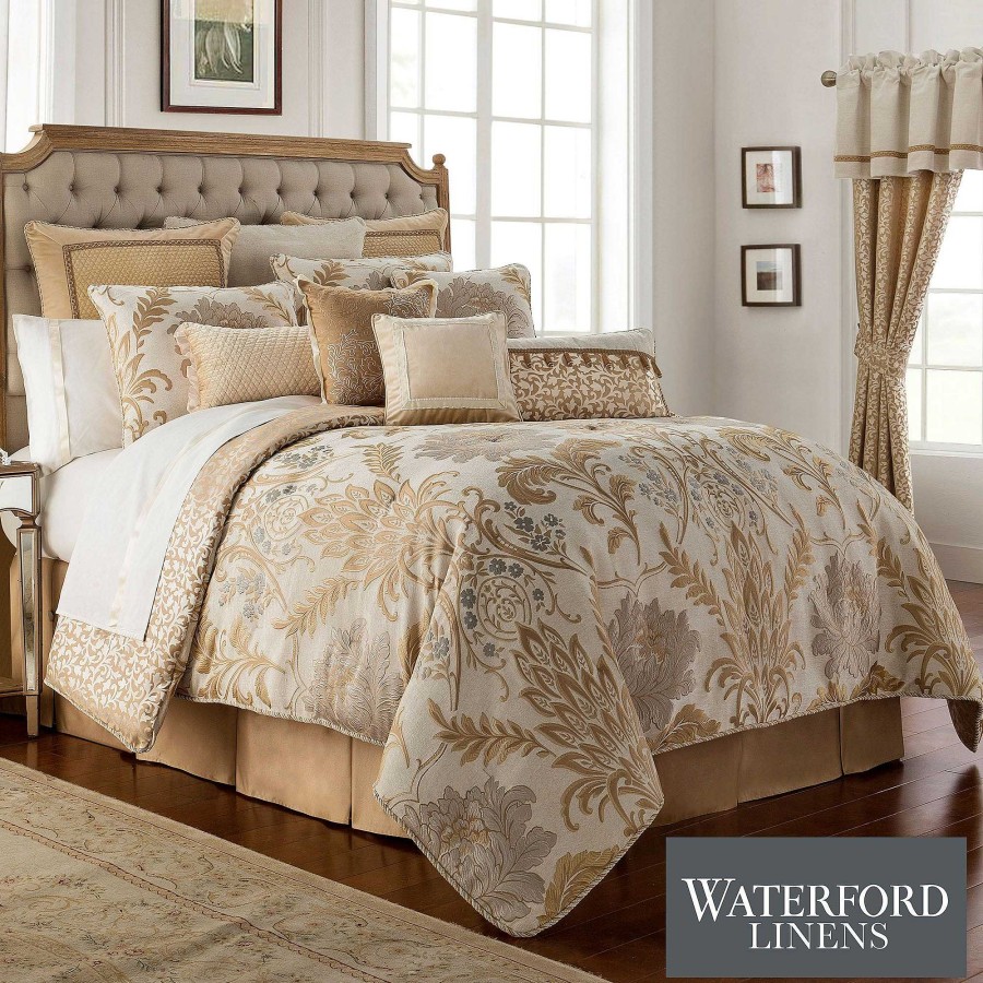 Bedding Touch of Class | Ansonia Gold 6 Pc Comforter Bed Set By Waterford Linens