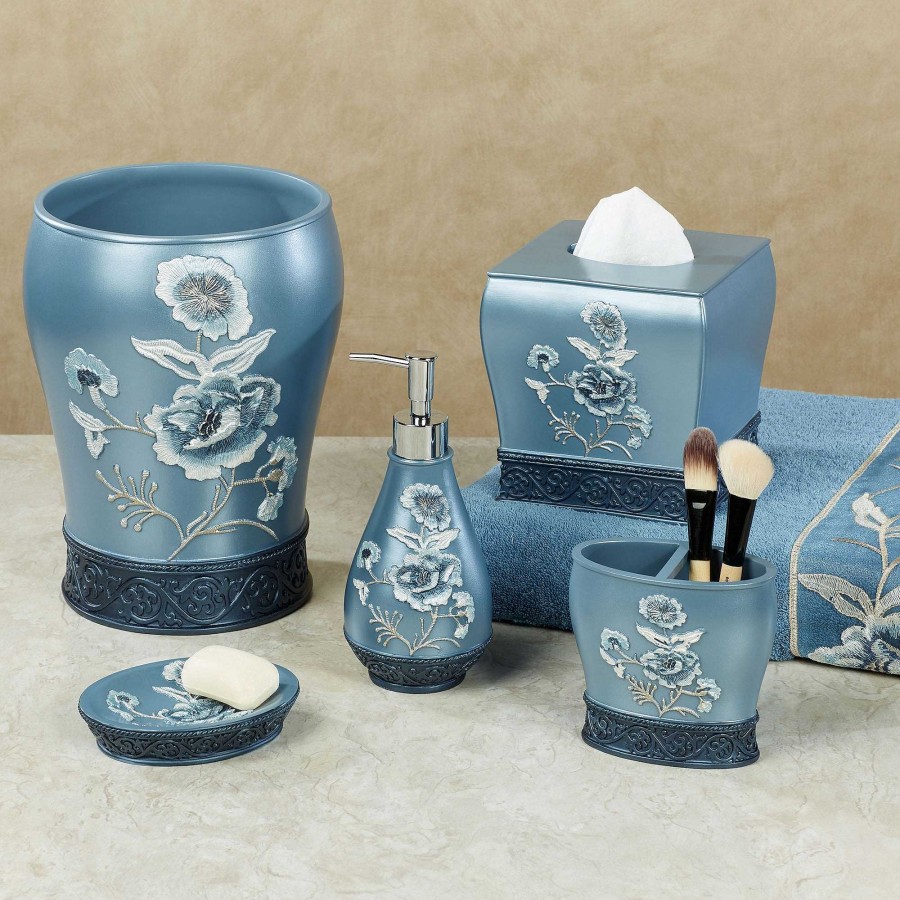 Bath Touch of Class | Dublin Rose Blue Floral Bath Accessories