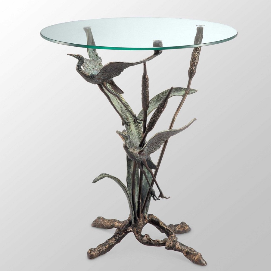 Furniture Touch of Class | Cranes In Flight Art Round Accent Table