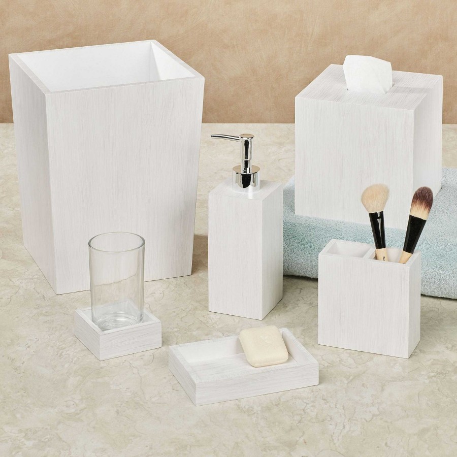 Bath Touch of Class | Beach House Whitewash Mango Wood Bath Accessories