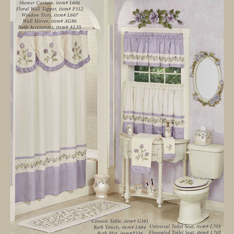 Bath Touch of Class | Enchanted Rose Lavender Floral Elongated Toilet Seat