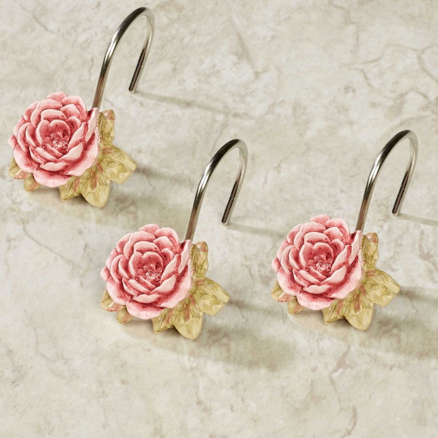 Bath Touch of Class | Spring Rose Shower Hook Set