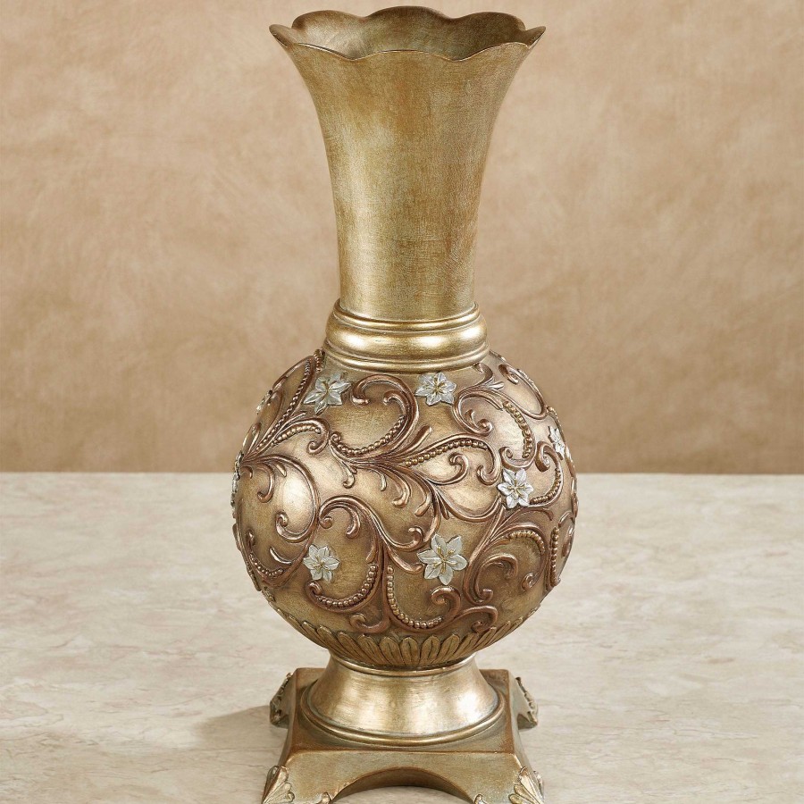 Home Accents Touch of Class | Brynne Traditional Floral Metallic Decorative Table Vase