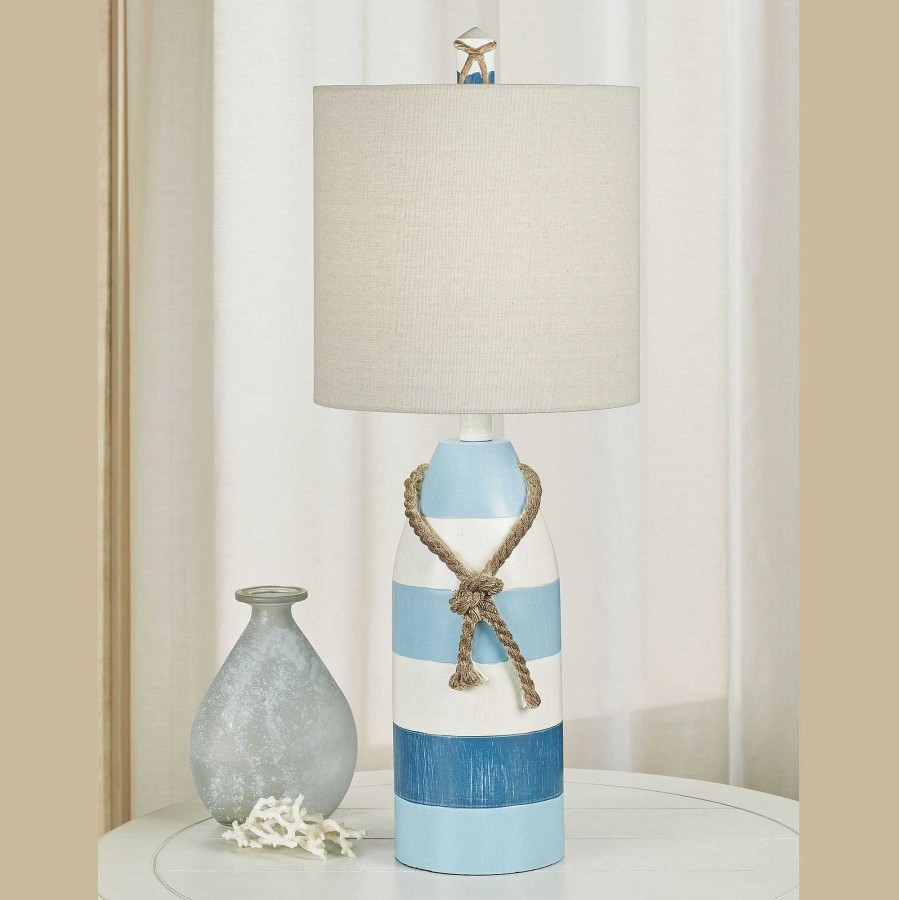 Home Accents Touch of Class | Halcyon Blue Striped Buoy Nautical Table Lamp