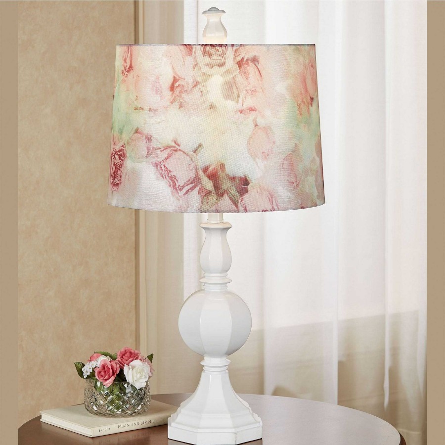 Home Accents Touch of Class | Emily White Table Lamp With Floral Shade