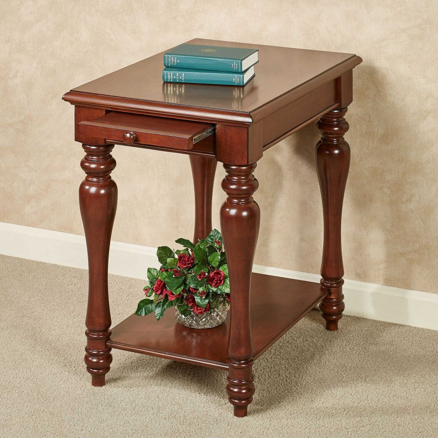 Furniture Touch of Class | Anna Regal Walnut Finished Wooden Chairside Table