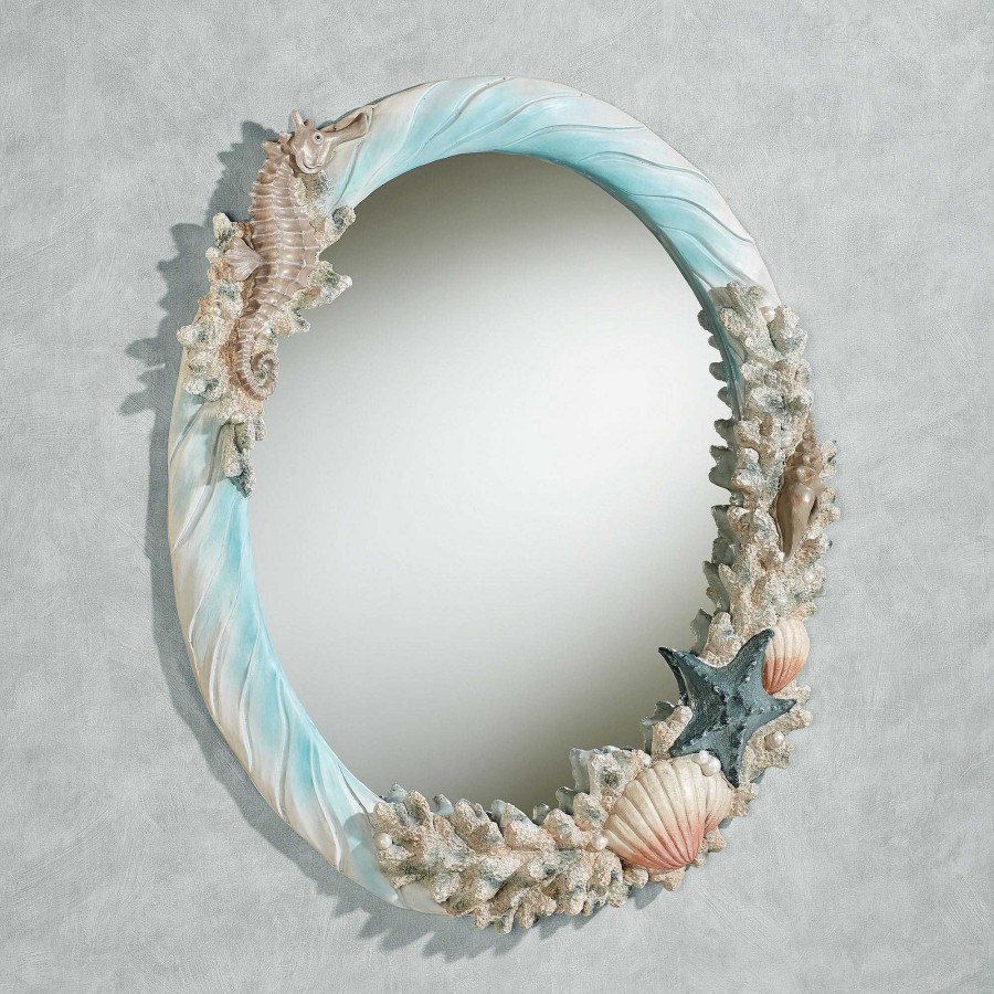 Bath Touch of Class | Coral Medley Coastal Oval Wall Mirror