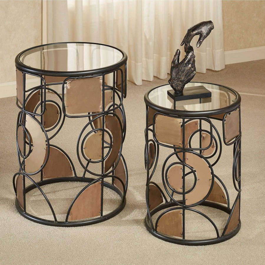 Furniture Touch of Class | Creedence Geometric Openwork Metal Nesting Table Set