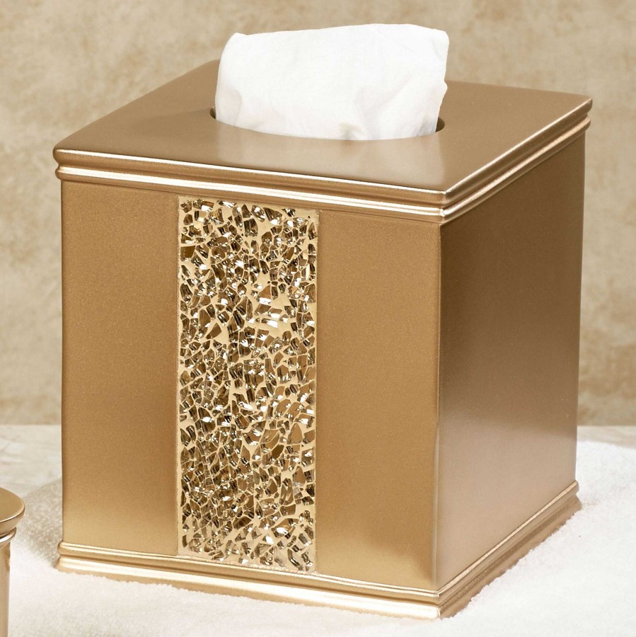 Bath Touch of Class | Prestigue Champagne Gold Mosaic Tissue Cover