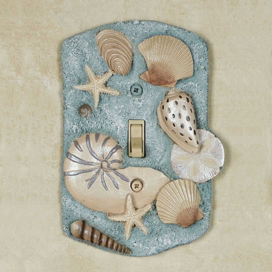 Bath Touch of Class | By The Sea Blue Coastal Seashell Switchplates