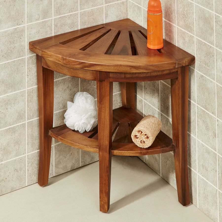 Bath Touch of Class | Jonas Indoor Outdoor Teak Wood Corner Bench Seat