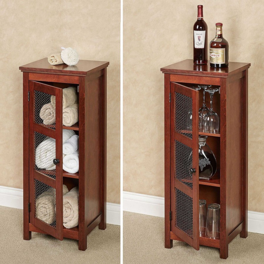 Furniture Touch of Class | Alston Natural Cherry Finished Wooden Storage Cabinet