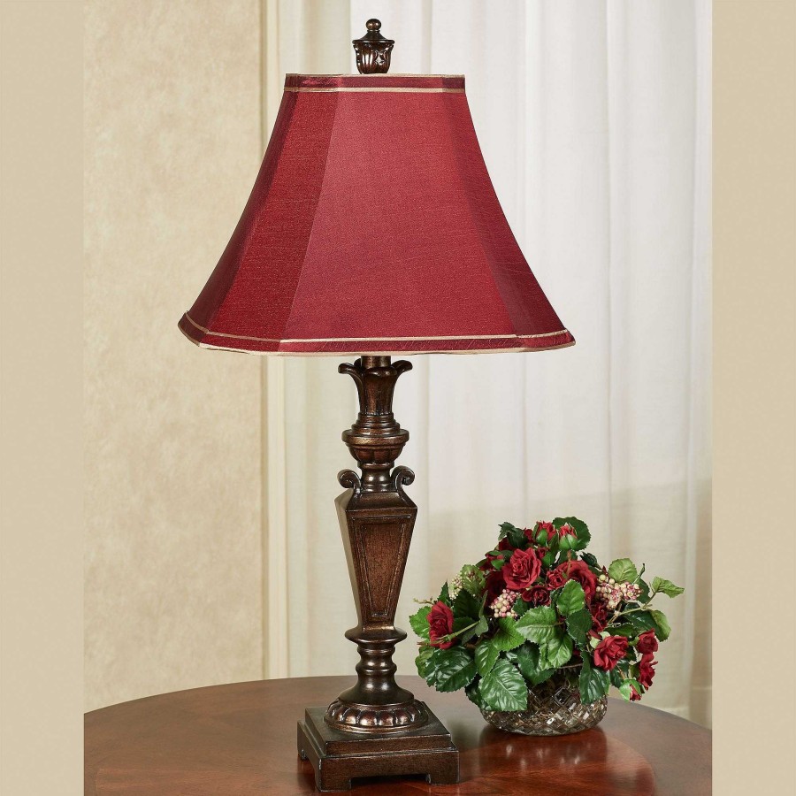 Home Accents Touch of Class | Serilda Traditional Table Lamp With Burgundy Shade