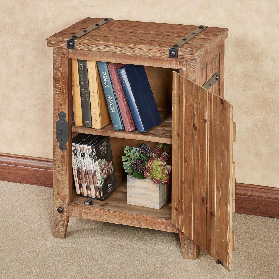 Furniture Touch of Class | Andover Plank Style Rustic Wooden Storage Cabinet