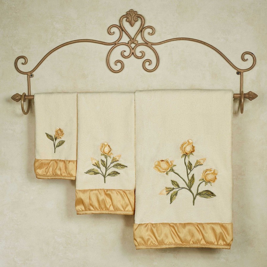 Bath Touch of Class | Charlotte Rose Cotton Velour Embroidered Floral Bath Towel Set