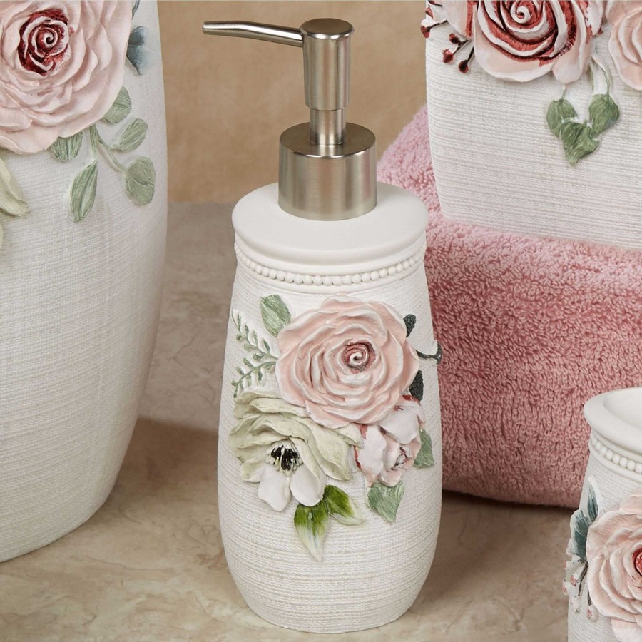 Bath Touch of Class | Spring Garden Pink Peony Floral Bath Accessories