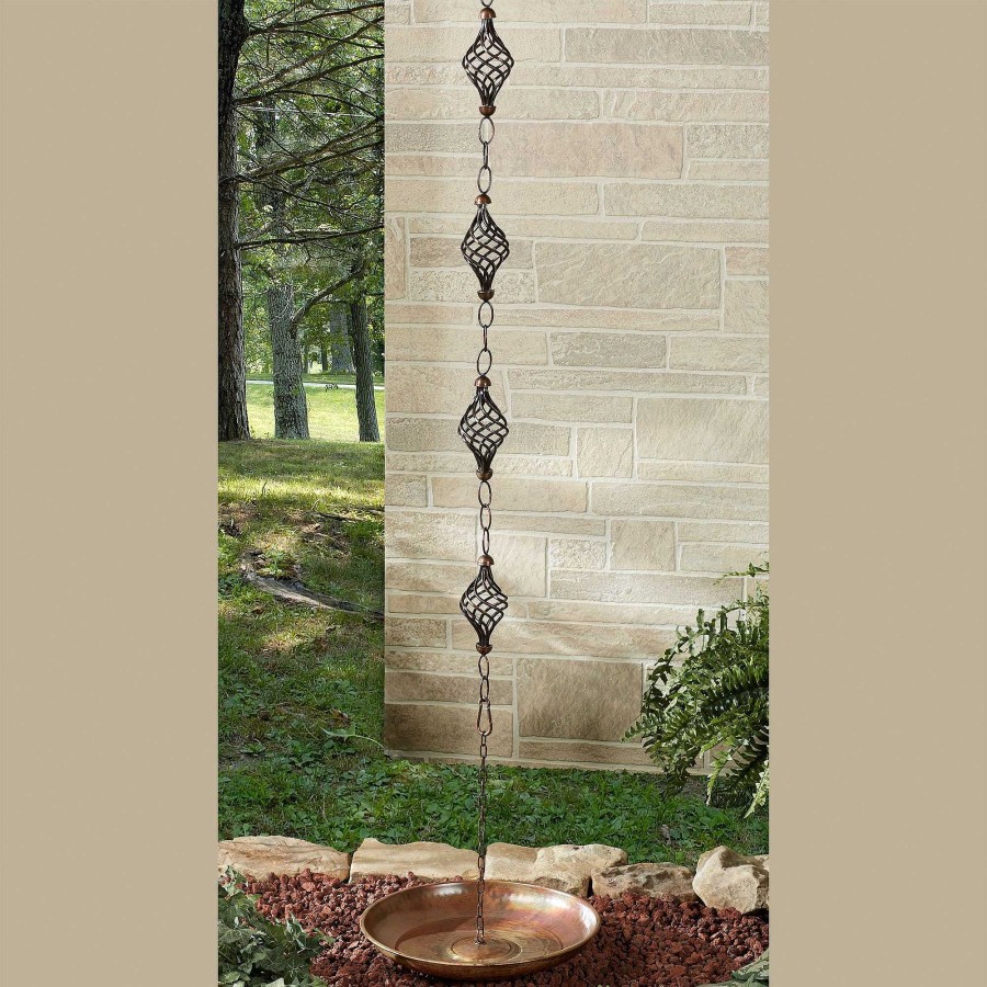 Home Accents Touch of Class | Antique Copper Metal Rain Chain Basin