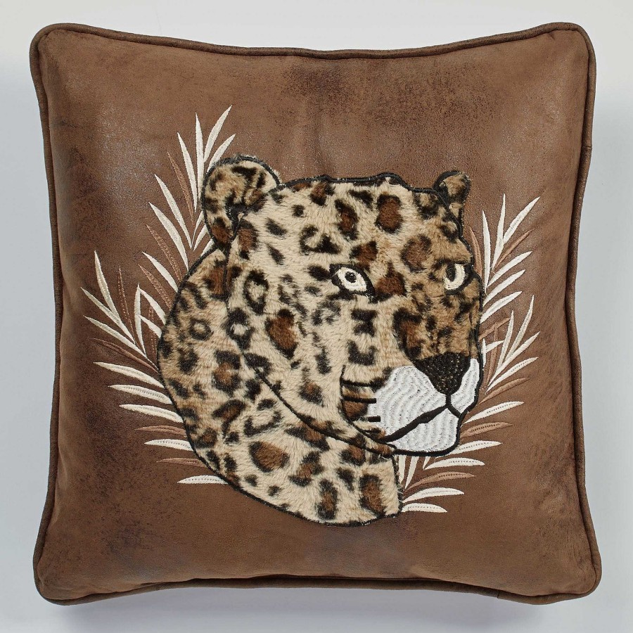 Bedding Touch of Class | Serengeti Faux Leather Leopard Decorative Pillows