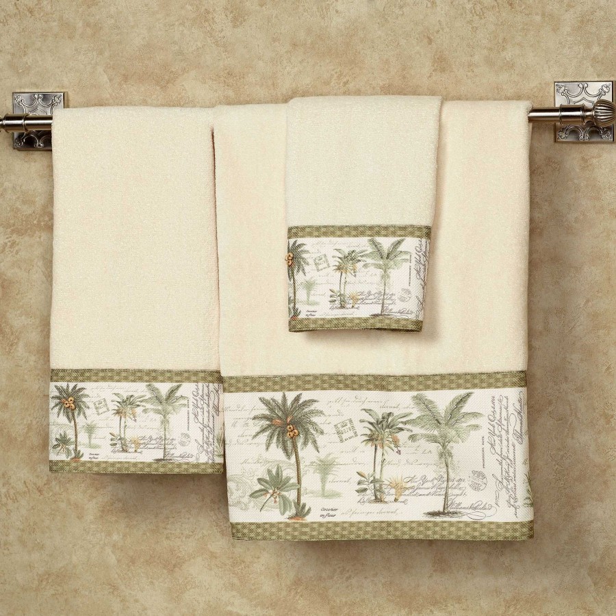 Bath Touch of Class | Colony Palm Tree Ivory Bath Towel Set