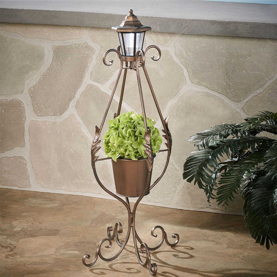 Home Accents Touch of Class | Outdoor Planter With Solar Lantern