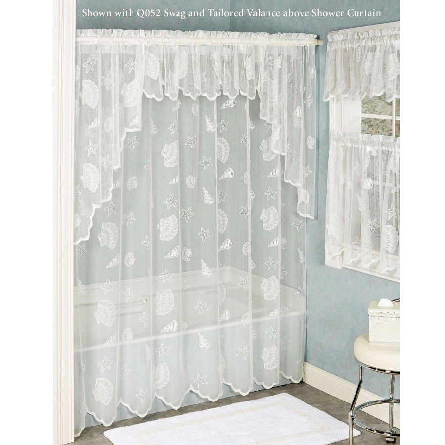 Bath Touch of Class | Seashells Lace Coastal Shower Curtain