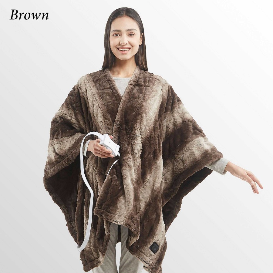 Bedding Touch of Class | Beautyrest Zuri Ultra Soft Faux Fur Heated Wrap With Controller