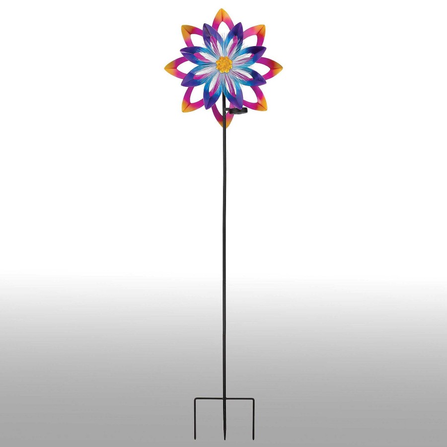 Home Accents Touch of Class | Floret Glow Solar Powered Fiber Optic Lighted Outdoor Garden Wind Spinner