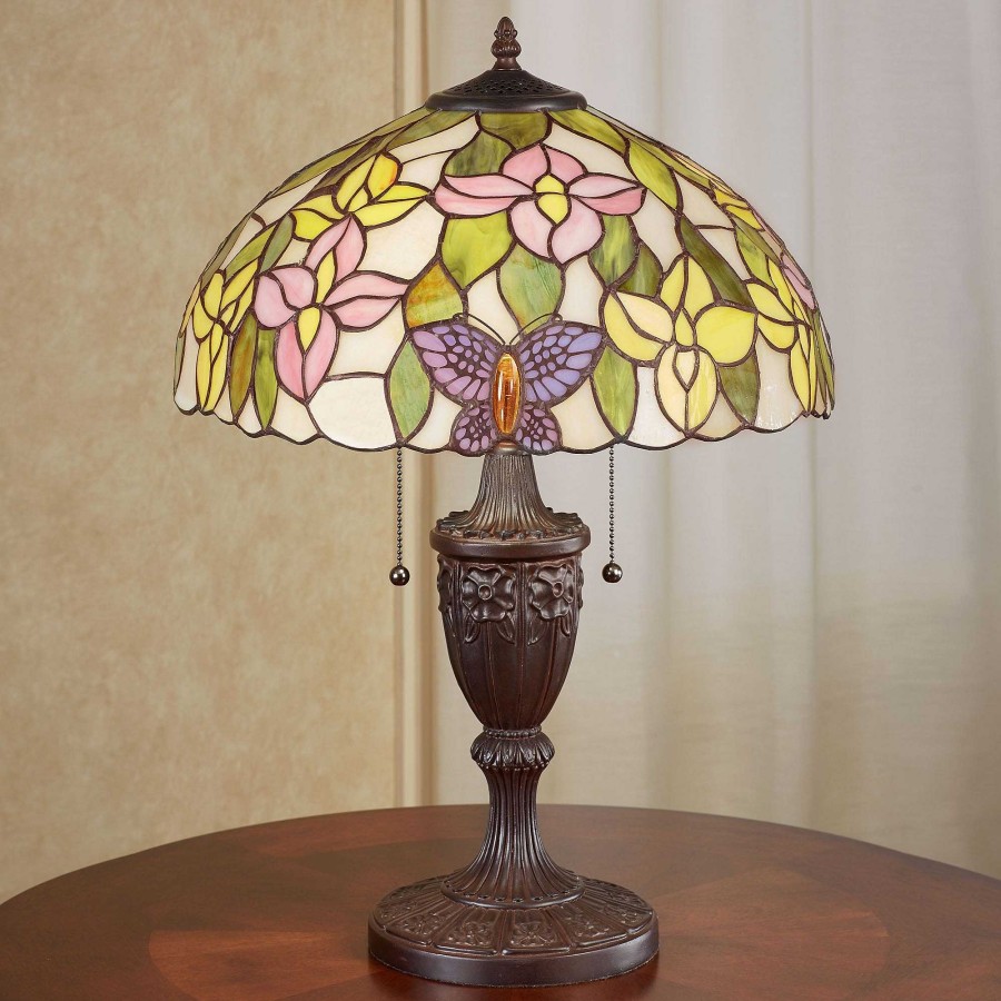 Home Accents Touch of Class | Valerie Butterfly Floral Stained Glass Table Lamp