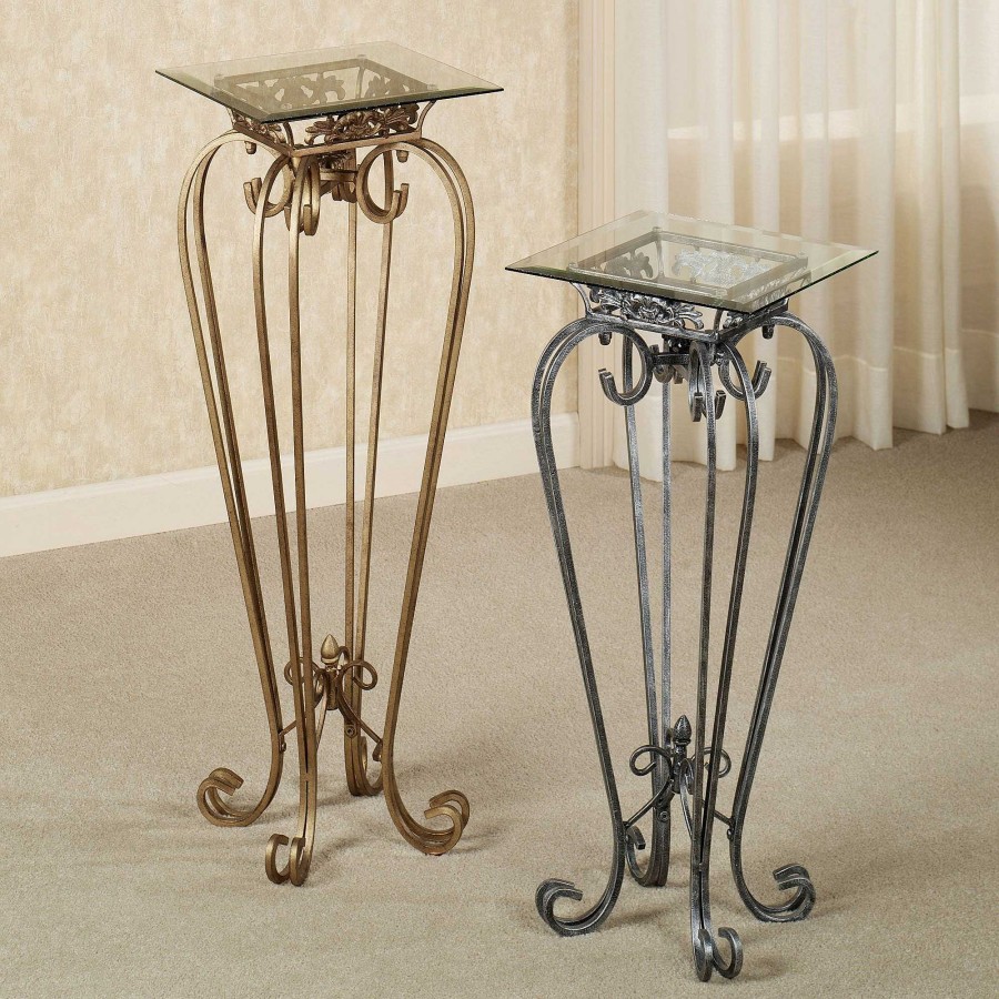 Furniture Touch of Class | Chalcedony Scroll Pedestal Tables