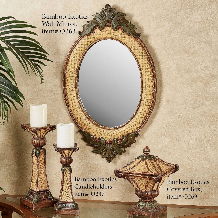 Bath Touch of Class | Bamboo Exotics Oval Wall Mirror