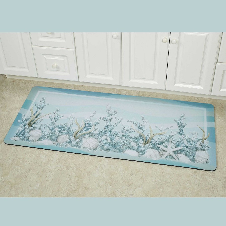 Bath Touch of Class | Coral Treasures Coastal Runner Premium Comfort Mat