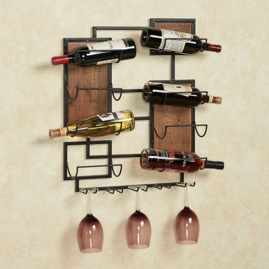 Kitchen Touch of Class | Coulter Wall Wine Bottle And Stemware Rack