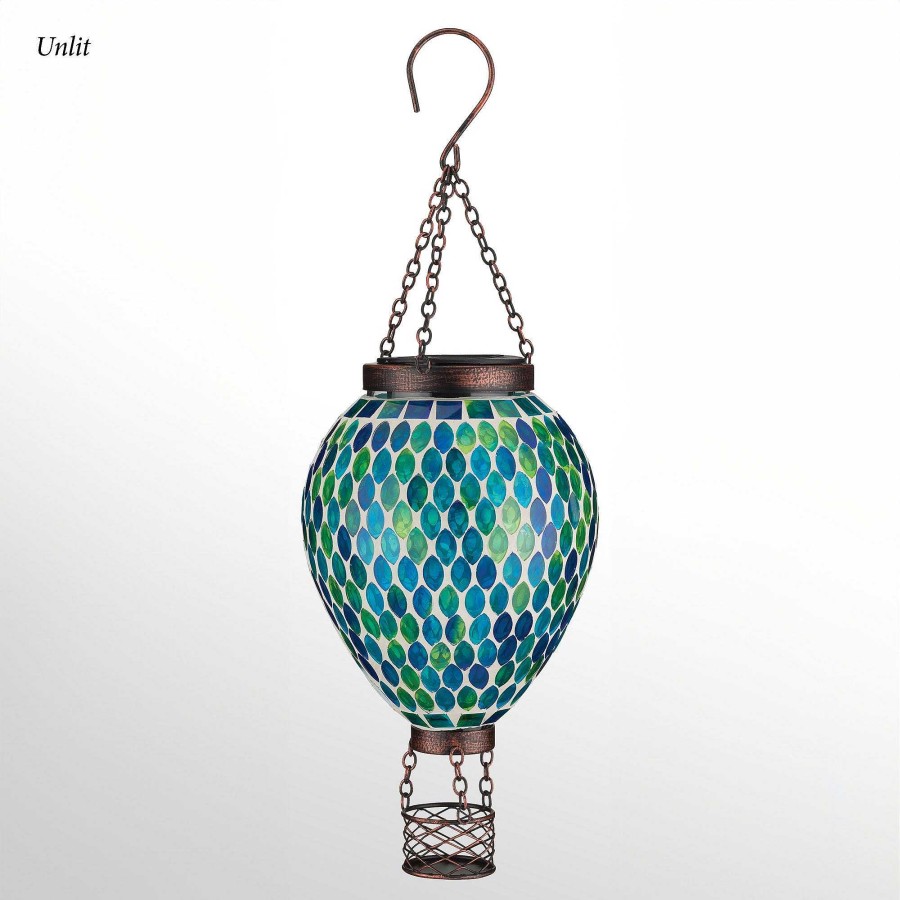 Home Accents Touch of Class | Mosaic Hot Air Balloon Outdoor Hanging Solar Led Lantern