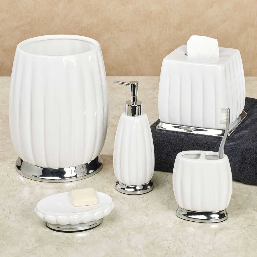 Bath Touch of Class | Sleek Off White Porcelain Bath Accessories